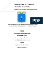 Indicadores Clave de Desempeño - Proy. Constancia - Cuzco - Aprobada