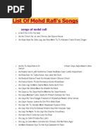 List of Mohd Rafi SONGS