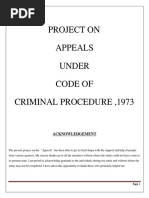 Project On Appeals Under Code of Criminal Procedure, 1973: Acknowledgement