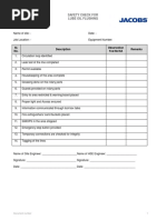 Safety Check For Lube Oil Flushing: SI. No. Description Observation Yes/No/NA Remarks