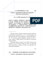 18 Cariño vs. Agricultural Credit and Cooperative Financing A Dministration 18 SCRA 183, September 29, 1966 - Escra