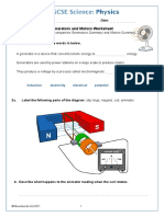 Generators and Motors Worksheet: Name: Date