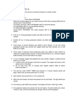 Title: Ammonia-Nitrogen (NH Objectives: To Determine The Amount of Ammonia-Nitrogen in A Water Sample. Procedures