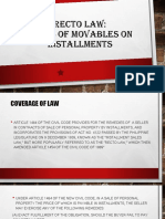 Recto Law: Sales of Movables On Installments