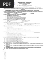 2 Quarter Examination in SCIENCE 8