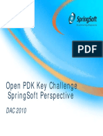 Open PDK Key Challenge Springsoft Perspective