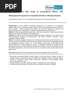 Development and Pilot Study of Group-Based Dietary Self-Management Program For Community Dwellers With Hypertension