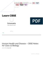 Human Health and Disease - CBSE Notes For Class 12 Biology - Learn CBSE