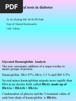 Biochemical Tests in Diabetes: DR Joe Fleming PHD MCB Frcpath Dept of Clinical Biochemistry CMC Vellore