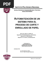 Automatizaciòn de Un Sistema para El Proceso de Corte y Enrollado de Papel PDF