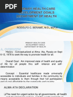 PCM Primary Health Care Development Goals and Doh