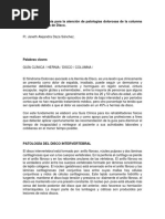 Guía de Fisioterapia para La Atención de Patologías Dolorosas de La Columna Asociado A Hernia de Disco