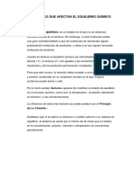 Factores Que Afectan El Equilibrio Quimico