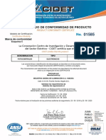 Certificado Producto FOTOCONTROL