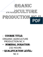 Organic Agriculture Production NC Ii