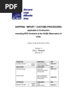 Shipping / Import / Customs Procedures