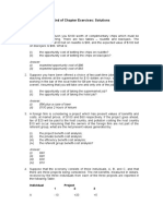 End of Chapter Exercises: Solutions: Answer: (I) Expected Opportunity Cost of $86 (Ii) Expected Opportunity Cost of $83