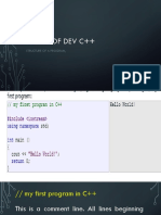 Basics of Dev C++: Structure of A Program