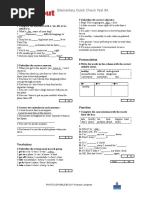 Elementary Quick Check Test 9A: Grammar