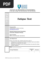 Fatigue Test: Faculty of Mechanical Engineering