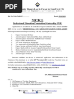 Notice: Professional Education Foundation Scholarship (PEF)