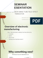 Seminar Presentation: Topic: Carbon Nano Tube Field Effect Transistor