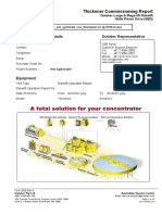 A Total Solution For Your Concentrator: Thickener Commissioning Report