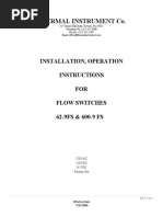 Thermal Instrument Co.: Installation, Operation Instructions FOR Flow Switches 62-9FS & 600-9 FS