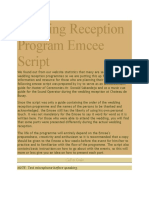 Wedding Reception Program Emcee Script: Call To Order