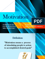 Motivation: Submitted by - Submitted To - Payal Kumawat Mrs. Jyotsana Mehta Mba Semester I