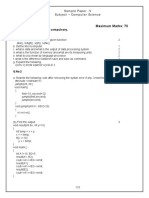 Time: 3hours Maximum Marks: 70: Sample Paper - V Subject - Computer Science