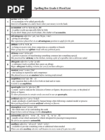 Spelling Bee List Grade 6