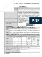 Faculty of Civil and Environmental Engineering: Lecture Plan