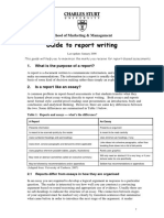 Guide To Report Writing: School of Marketing & Management