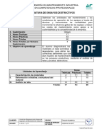 Asignatura de Ensayos Destructivos PDF