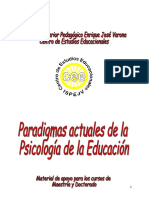 Paradigmas Actuales de La Psicología de La Educación