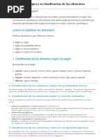 Clasificacion de Los Alimentos.