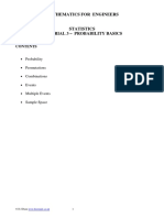 Mathematics For Engineers: - Probability - Permutations - Combinations - Events - Multiple Events - Sample Space