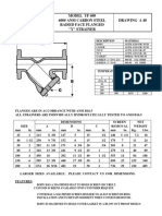 Model Yf 600 600# Ansi Carbon Steel Raised Face Flanged "Y" Strainer Drawing A 40