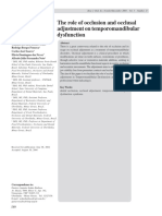 The Role of Occlusion and Occlusal Adjustment On Temporomandibular Dysfunction