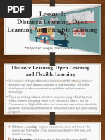 Lesson 2: Distance Learning, Open Learning and Flexible Learning