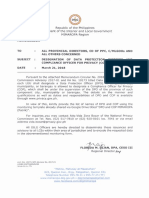 MEMO - Designation of Data Protection Officers and COP