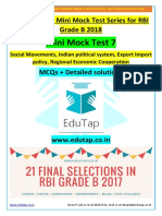 All India Free Mini Mock Test Series For RBI Grade B 2018