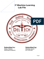 CO-367 Machine Learning Lab File: Submitted To: Submitted by