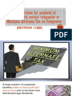 Special Provisions For Payment of Income Tax by Certain Companies or Minimum Alternate Tax On Companies