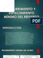 Recubrimiento y Espaciamiento Minimo Del Acero