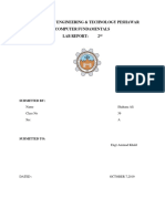 University of Engineering & Technology Peshawar Computer Fundamentals Lab Report: 2