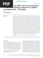 The Portion Size Effect and Overconsumption - Towards Downsizing Solutions For Children and Adolescents - An Update