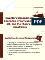 Inventory Management: Economic Order Quantity, JIT, and The Theory of Constraints