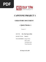 Capstone Project 1: User Story Document